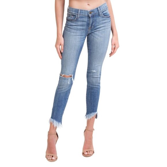 Pistola Audrey Distressed Denim Crop Jeans Santa Cruz - Picture 1 of 12
